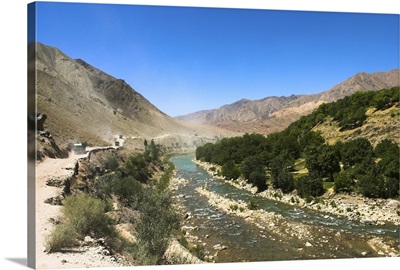 A dusty road alongside the Hari Rud river, between Jam and Chist-I-Sharif, Afghanistan