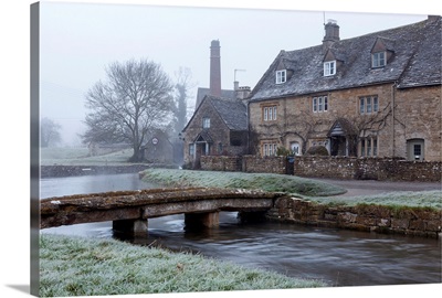 A misty and frosty winters morning, Cotswolds, Gloucestershire, England, UK