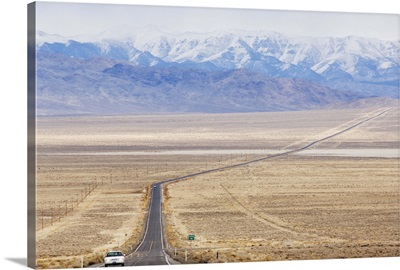 A never ending straight road on US Route 50, the loneliest road in America, Nevada