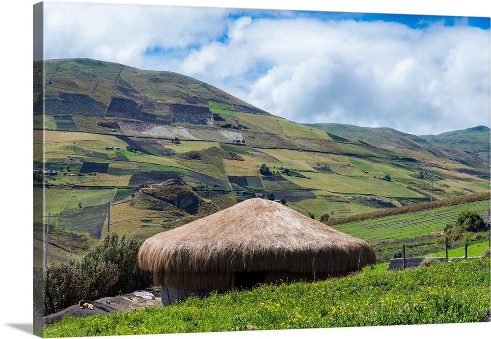 A traditional straw house in the Ecuadorian Andes, Ecuador