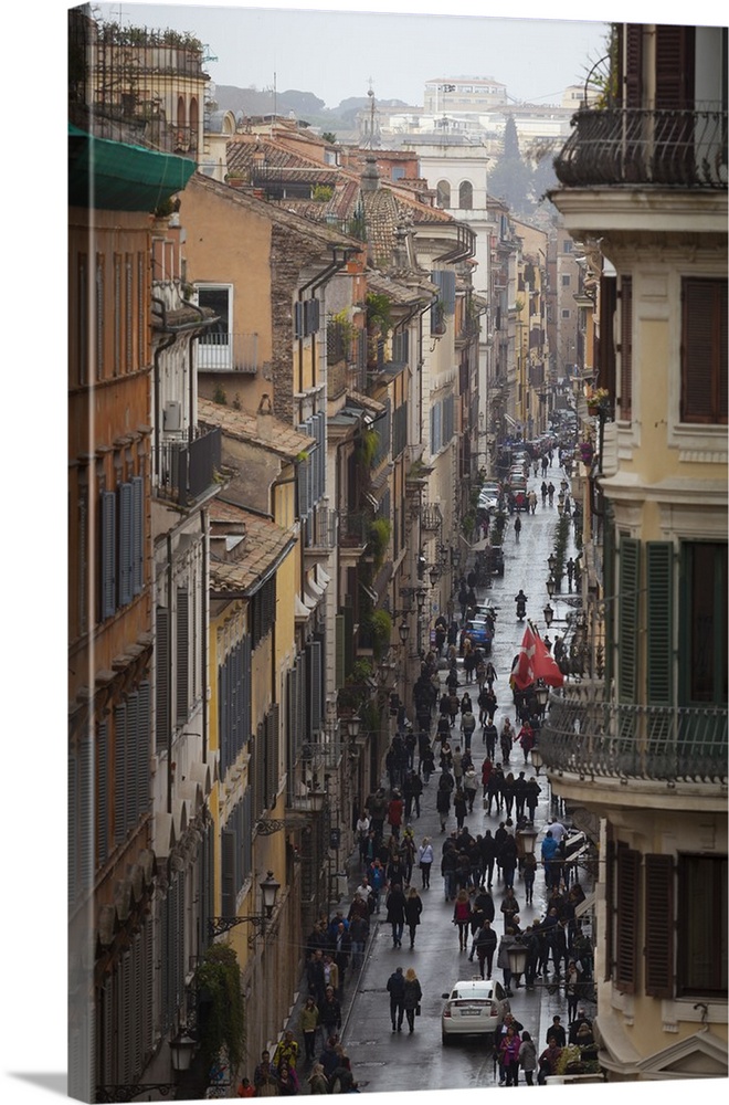 A view down a busy street, Rome, Lazio, Italy