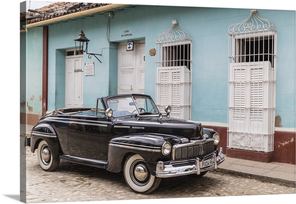 A vintage 1948 American Mercury Eight working as a taxi in the town of Trinidad, Cuba, West Indies, Caribbean