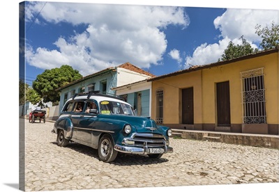 A vintage 1950's American car working as a taxi in the town of Trinidad, Cuba
