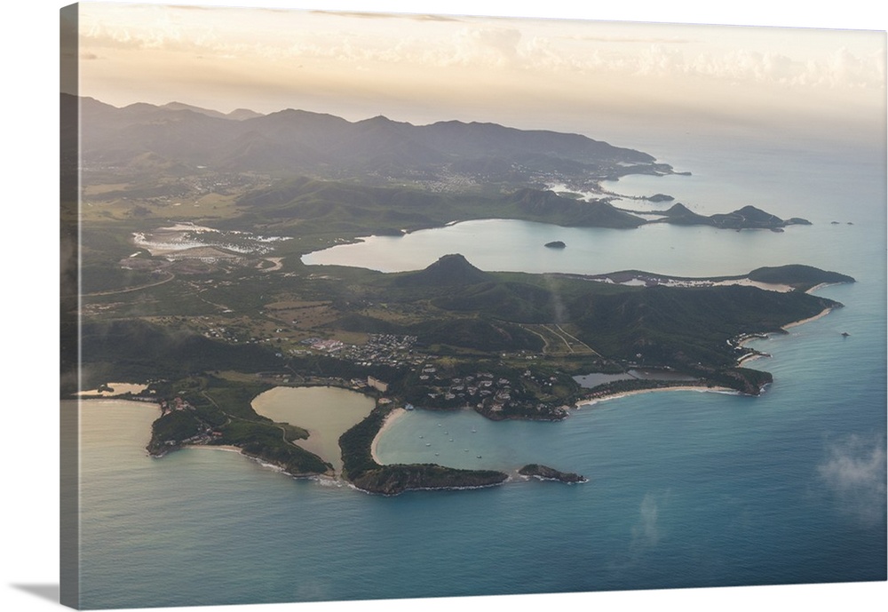 Aerial of Antigua, West Indies, Caribbean