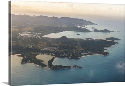 Aerial of Antigua, West Indies, Caribbean