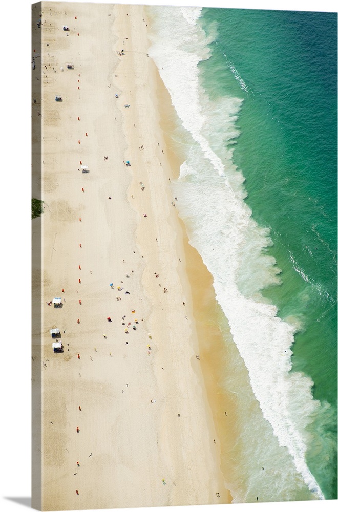 Aerial of Ipanema Beach, Rio de Janeiro, Brazil, South America