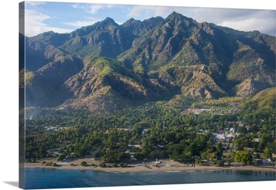 Aerial of the costal exclave Oecusse, East Timor, Southeast Asia