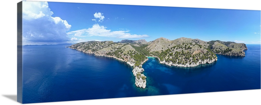 Aerial of the Formentor Peninsula, Mallorca, Balearic islands, Spain, Mediterranean, Europe