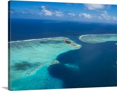 Aerial of the lagoon of Wallis, Wallis and Futuna, South Pacific