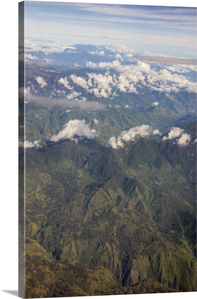 Aerial of the western highlands of Papua New Guinea, Pacific