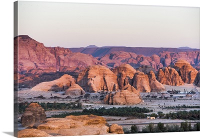 Aerial View From Hot Air Balloon Over Hegra Site. Medina Province, Saudi Arabia