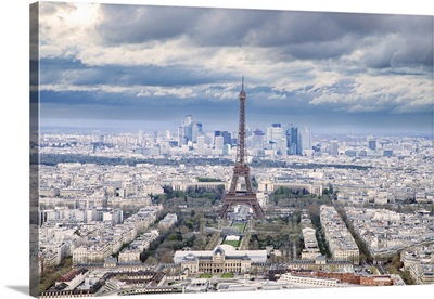 Aerial View Of Paris With Eiffel Tower, Paris, France