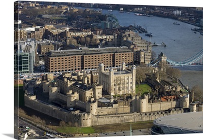 Aerial view of the Tower of London, London, England
