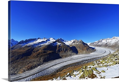 Aletsch glacier, Jungfrau-Aletsch, Valais, Swiss Alps, Switzerland