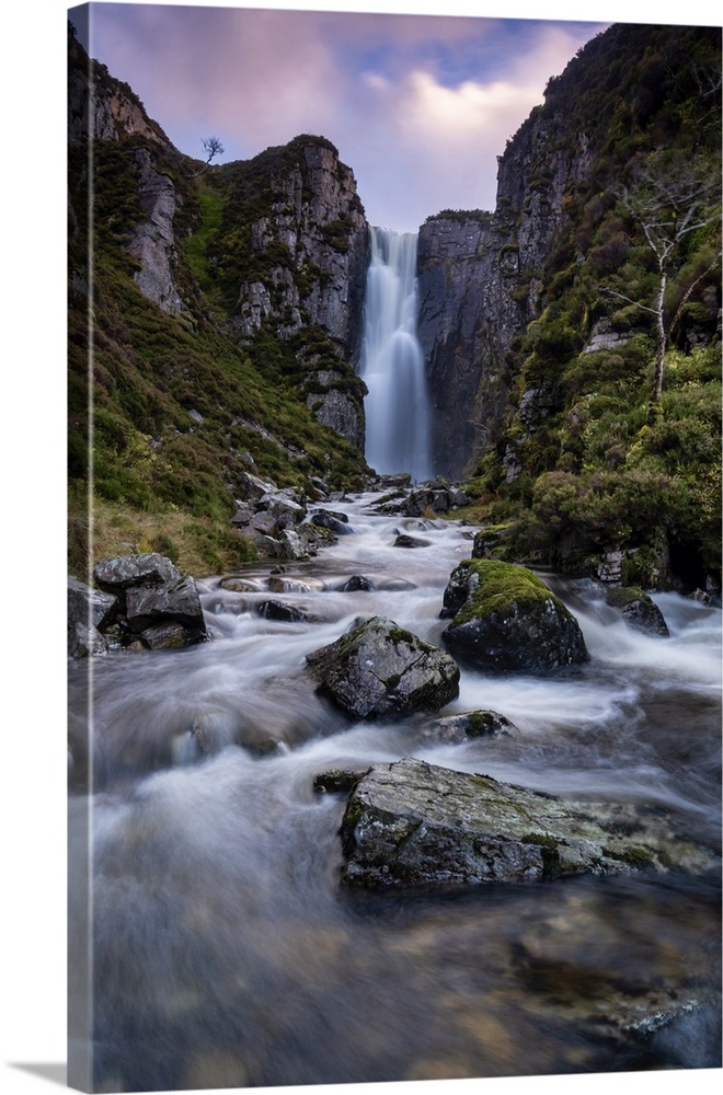 Allt Chranaidh (Wailing Widow Waterfall), near Kylesku, Sutherland, Scottish Highlands, Scotland, United Kingdom, Europe