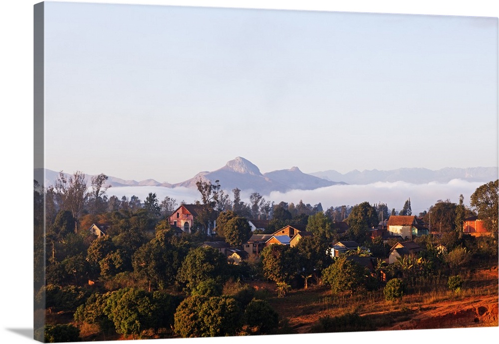 Ambalavao town and mountain scenery, central area, Madagascar, Africa