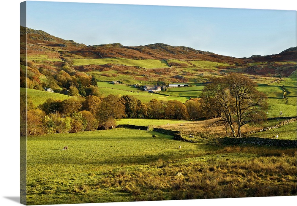 An autumn view of the scenic Duddon Valley, Lake District National Park, Cumbria, England, United Kingdom, Europe