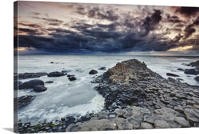 An evening view of the Giant's Causeway, County Antrim, Ulster, Northern Ireland