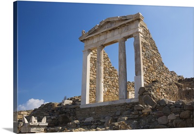 Archaeological remains of the Temple of Isis, Delos, Cyclades Islands, Greece