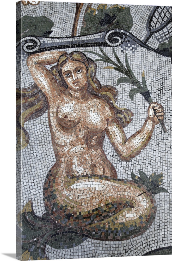 Astral sign of Virgo in mosaic in Galleria Umberto, Naples, Campania, Italy, Europe.