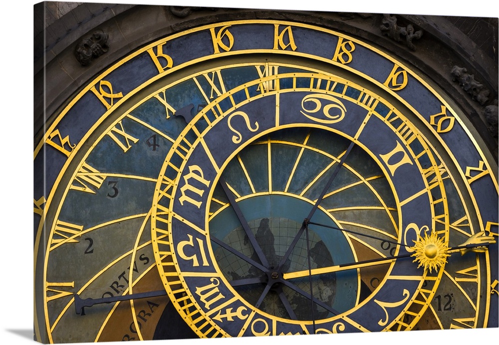 Detail of Astronomical clock at Old Town Square, UNESCO World Heritage Site, Old Town, Prague, Czech Republic (Czechia), E...