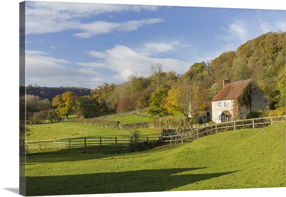Autumn at Rievaulx Abbey village near Helmsley in North Yorkshire, Yorkshire, England, United Kingdom, Europe