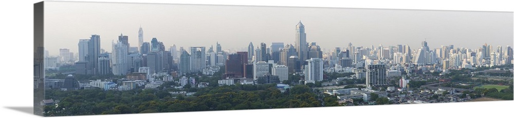 Panoramic view of the city skyline from the roofbar of the Sofitel So Hotel on North Sathorn Road, Bangkok, Thailand, Sout...