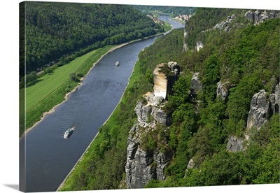 Bastei Rock Formation near Rathen, Saxon Switzerland, Saxony, Germany