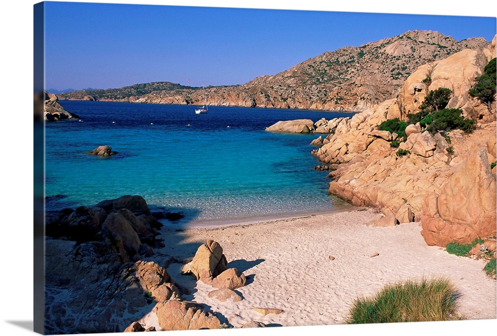 Bay and beach, Cala Coticcio, island of Caprera, La Maddalena Archipelalgo, Sardinia, Italy, Mediterranean