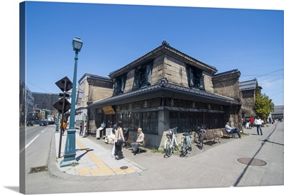 Beautiful historical buildings in Sakaimachi street, Otaru, Hokkaido, Japan
