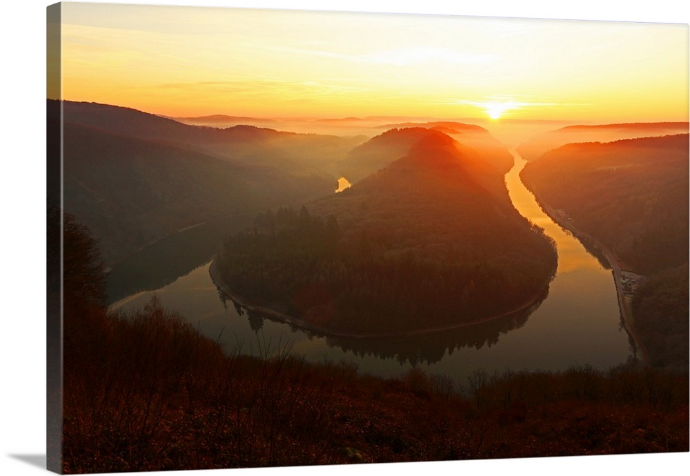 Big Loop of Saar River near Orscholz, Mettlach, Saarland, Germany