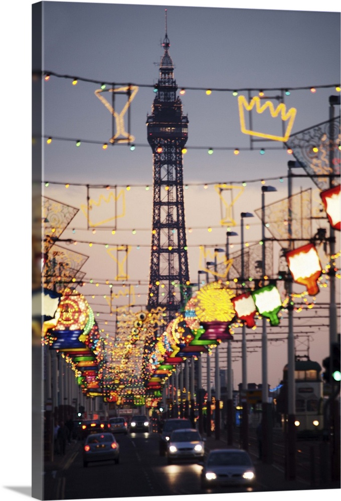 Blackpool tower and Illuminations, Blackpool, Lancashire, England