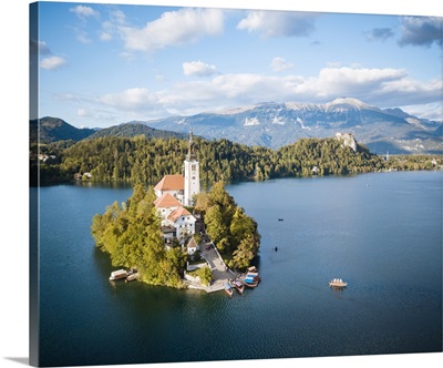 Bled Island With The Church Of The Assumption, Dawn, Lake Bled, Slovenia