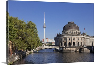 Bode Museum, Museum Island, Spree River, TV Tower, Mitte, Berlin, Germany