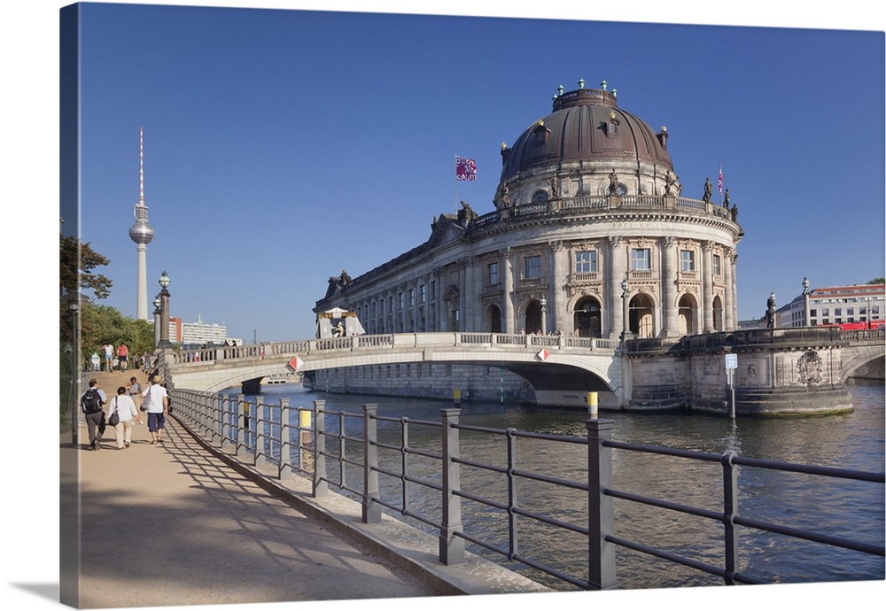 Bode Museum, Museum Island, Spree River, TV Tower, Mitte, Berlin, Germany