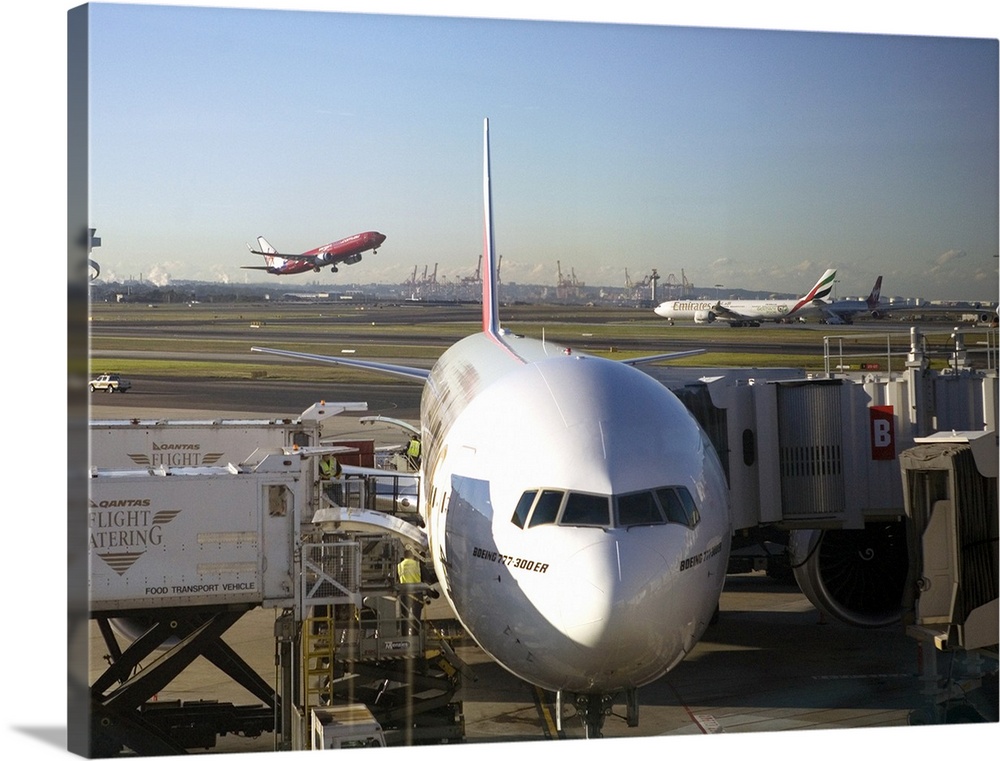 Boeing 777-300 ER jet airliner of Emirates Airline, Sydney Airport, Australia