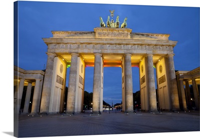 Brandenburg Gate at night, Berlin, Germany, Europe