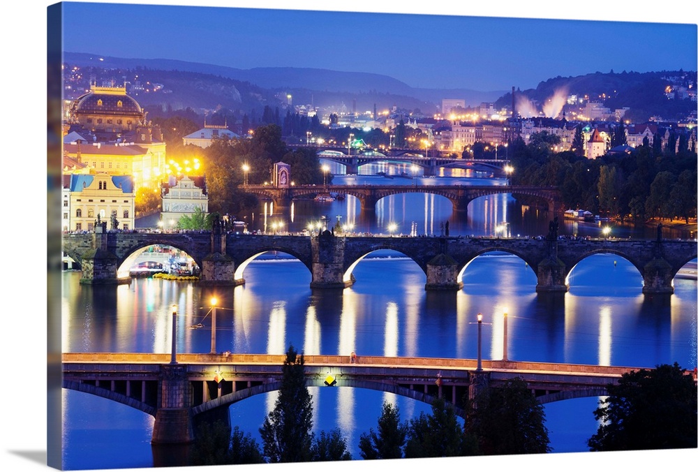 Bridges on the Vltava River, Prague, Czech Republic, Europe