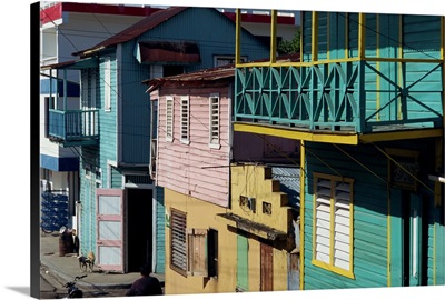 Brightly painted architecture, Puerto Plata, Dominican Republic, West Indies, Caribbean