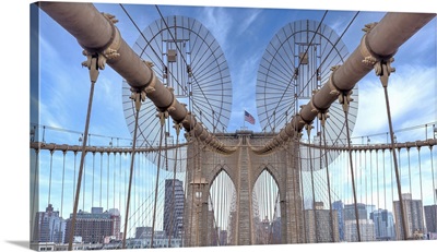 Brooklyn Bridge, New York City, Spanning The East River Between Manhattan And Brooklyn