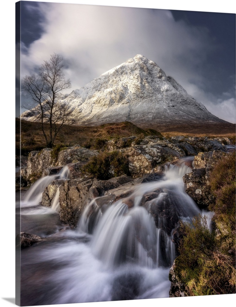 Buachaille Etive Mor and the River Coupall, Glen Etive, Western Highlands, Scotland, United Kingdom, Europe