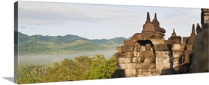 Buddha panorama, Borobudur Temple, Java, Indonesia image thumbnail