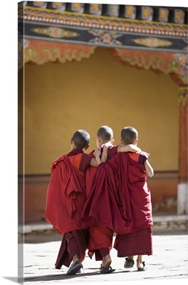 Buddhist Monks, Paro Dzong, Paro, Bhutan