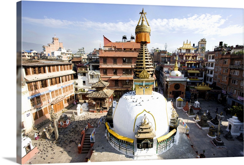 Buddhist Stupa in the old part of Kathmandu near Durbar Square, Kathmandu, Nepal