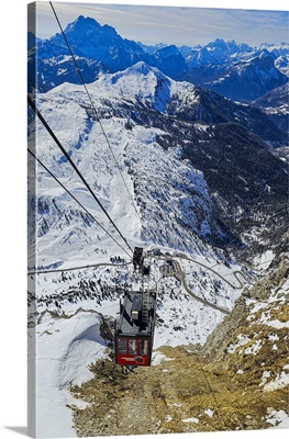 Cable Car On Lagazuoi Mountain, Dolomites, Italy