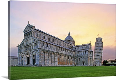 Campo dei Miracoli with Santa Maria Assunta Cathedral and Leaning Tower, Pisa, Tuscany