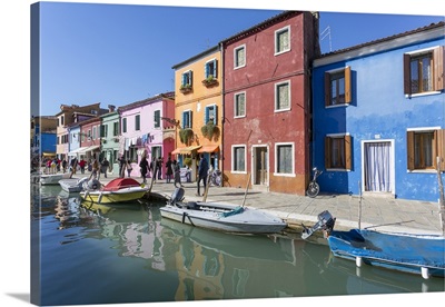 Canal and colourful facade, Burano, Veneto, Italy
