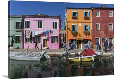 Canal and colourful facade, Burano, Veneto, Italy