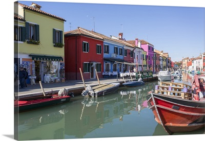 Canal and colourful facades, Burano, Veneto, Italy