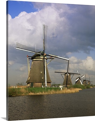 Canal and windmills at Kinderdijk, Holland